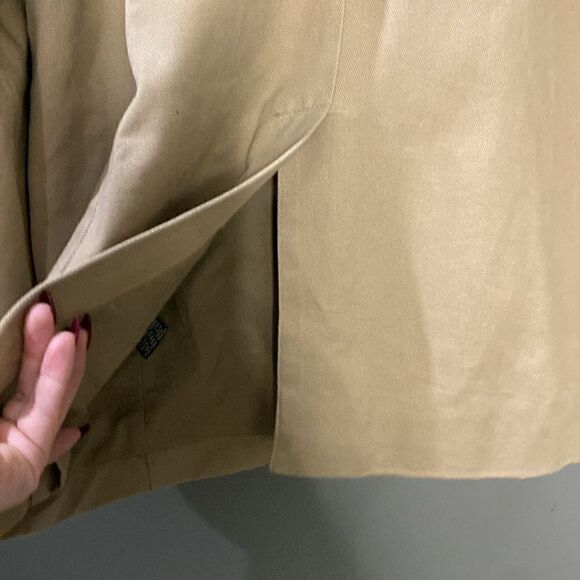 Vintage Y2K Old Navy Brushed Cotton Twill Tan Classic Soft Blazer Jacket - Picture 8 of 14